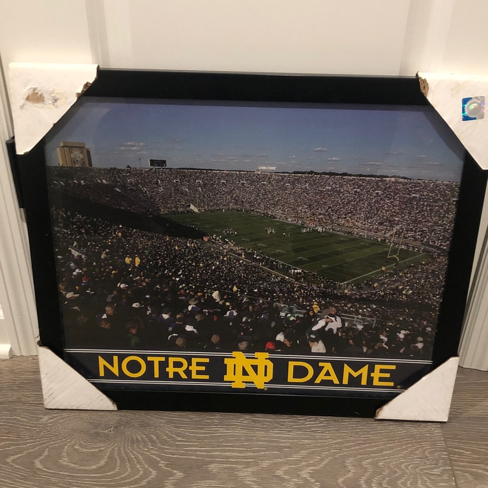 Notre Dame Stadium Plastic Framed Wall Art NEW Please Read
